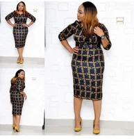 

Plus size Digital printing dress African bodycon dress