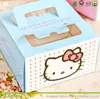 Wholesale custom lovely hello kitty pattern cheese cake packaging box with handle