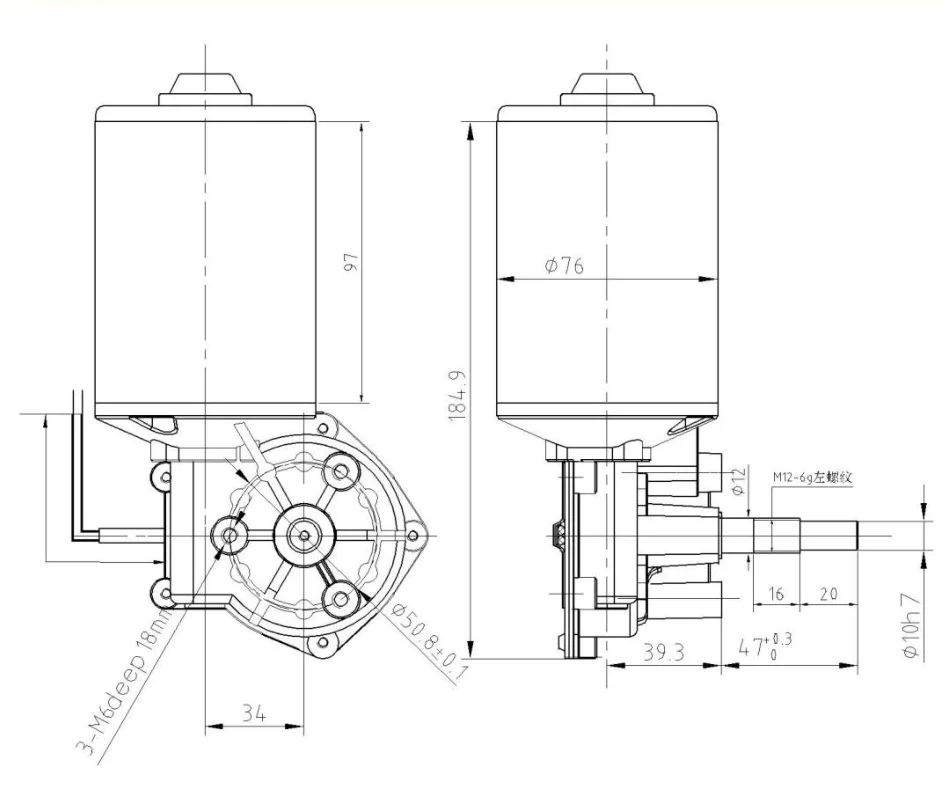 12V DC gear motor 24V brushed copper worm micro motor