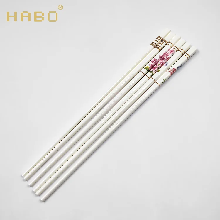 

25cm High quality white color pattern ceramic porcelain chopsticks for gift wedding hotel restaurant