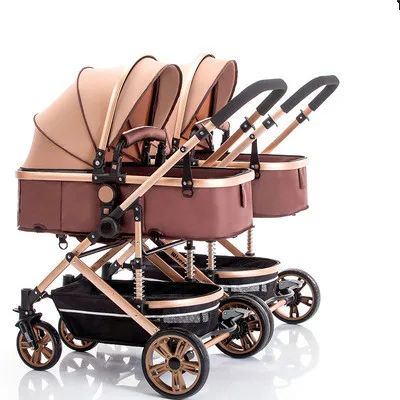 

2019 European Baby Stroller Twins Double Stroller Pram Luxury Twin Baby Stroller 3 in 1 China Manufacturer, Blue, red