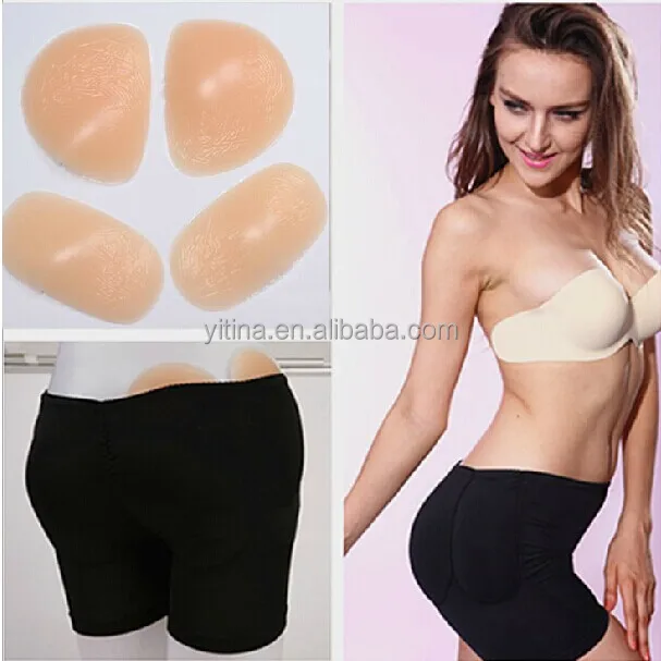 4pcs Silicone Pads Push up panties SL005 Sexy Silicone Butt Pads Enhancer False Ass Lift Silicon Fake Buttocks Padded Panties