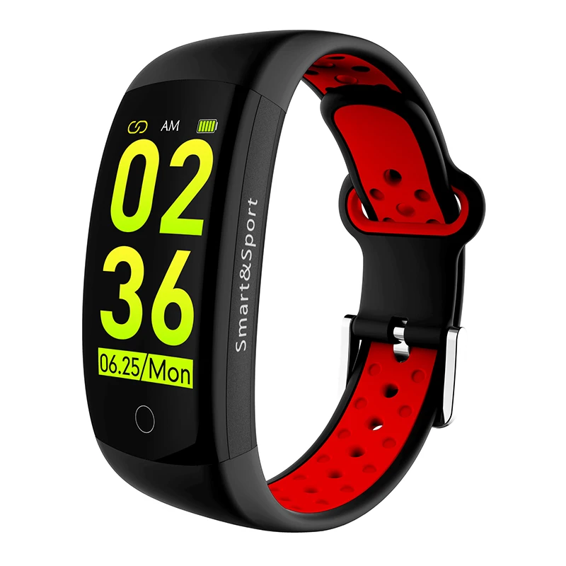 

Latest bracelet heart rate monitor with blood pressure monitors silicone Strap reloj inteligente Q6S android smart watch