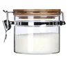 14oz glass jar with Airtight Locking Clamp Bamboo Lid
