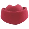 Vintage Hats Girls Feather Women Woolen Airline Fleece Pretty Air Hostess Hat Stewardess Hat
