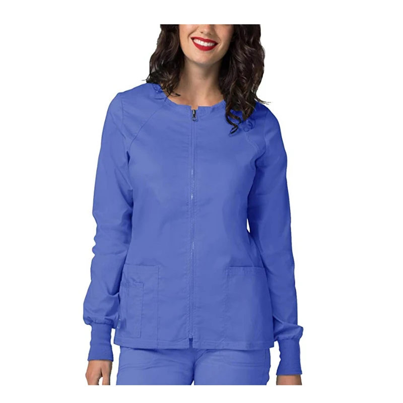 O Neck With Zipper Chemical Resistant Lab Coat Hospital For Women - Buy ...