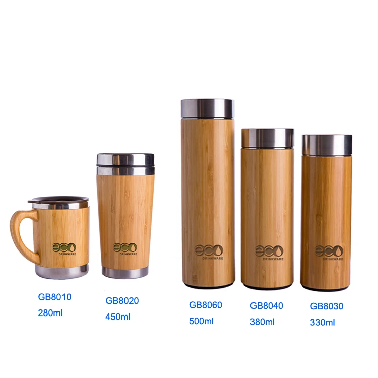 Quality factory price double wall original amazon bamboo water bottle vacuum insulated tumbler with stainless steel tea infuser