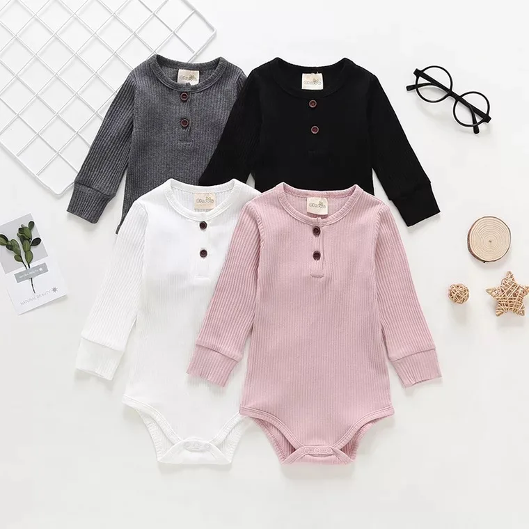 

Spring and summer pure cotton baby long sleeve triangle bodysuit newborn toddlers climb clothes, As picture