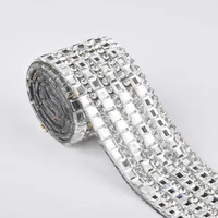 

LOCACRYSTAL Brand Wedding Dress Decoration Rhinestone Cup Chain Hotfix Strass Rhinestone Trim Banding