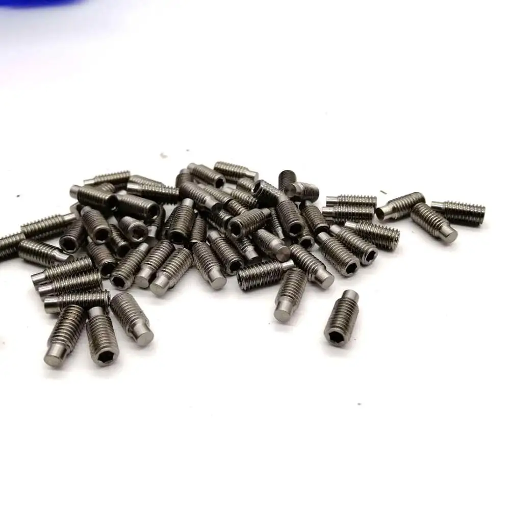 
M5x26 Rainbow titanium alloy hexagon socket set screw dog point with nylon patch 