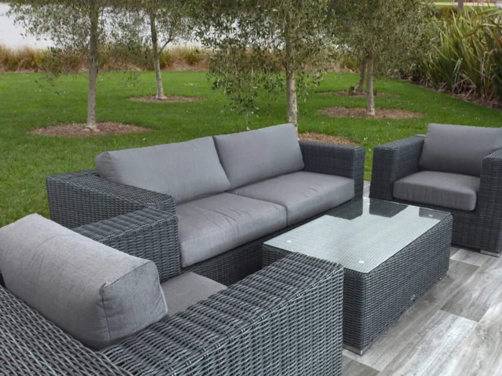 Gold supplier sigma new style factory direct outdoor furniture rattan two seater sofa set