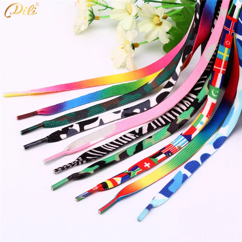 

[06] Wholesale Colorful 8mm Flat Shoelaces Printed Shoe laces Sport shoelaces, Colors