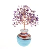 Natural Crystal Money Tree, Amethyst Crystal Tree Decorations for Wealth and Luck, Chip Gemstone Gifts Tree with Ceramic Base