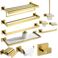 

Modern Bathroom Stainless steel Brushed Gold accessory Set