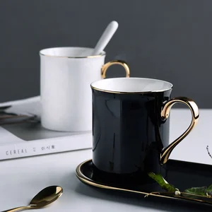 Image of customised black coffee mug cup ceramic creative