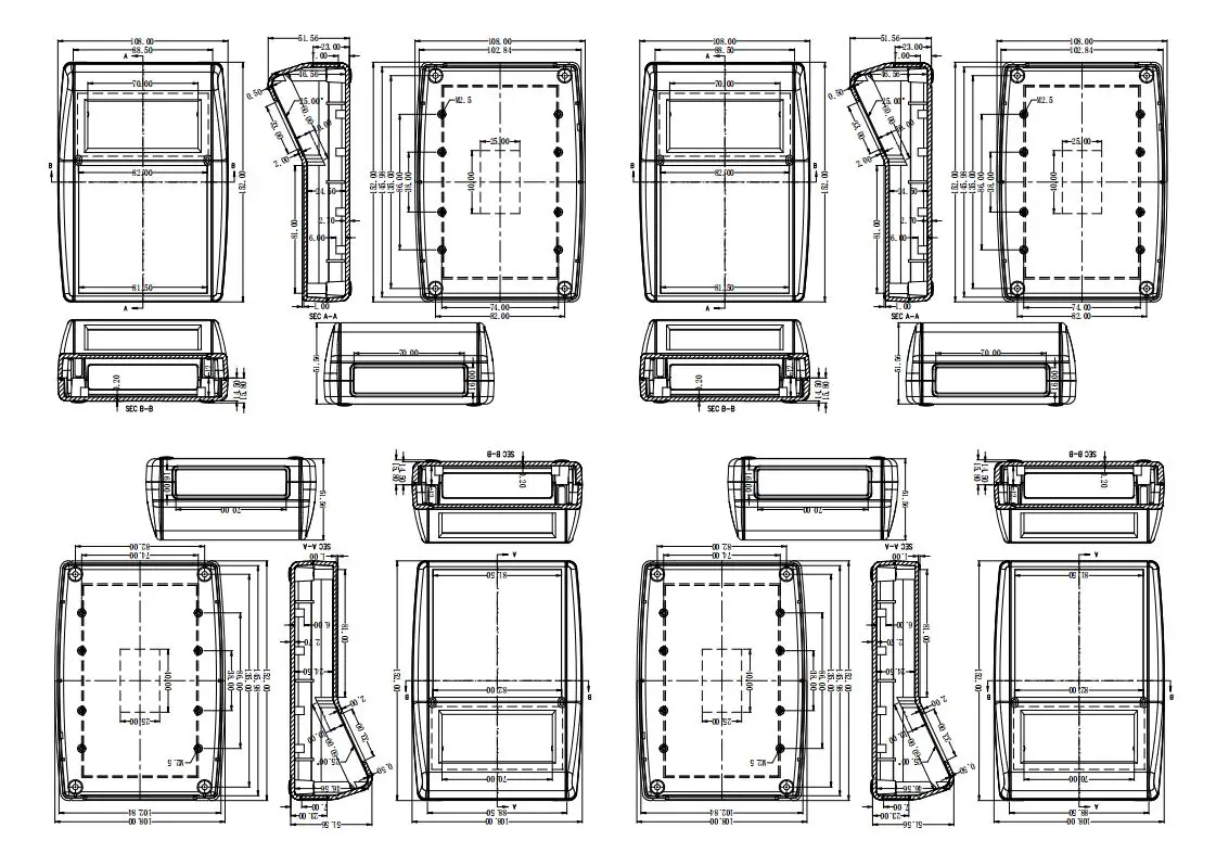 Desk-top electronic enclosure with window 108*152*52 control box from Bahar
