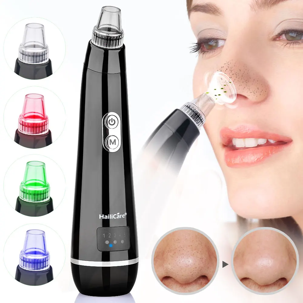 

Blackhead Remover Skin Care Pore Vacuum Acne Pimple Remover Vacuum Suction with Beauty Lamp CE MSDS, Black