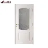 Elegant resisting splitting white painting panel door with crystal glass for flush room