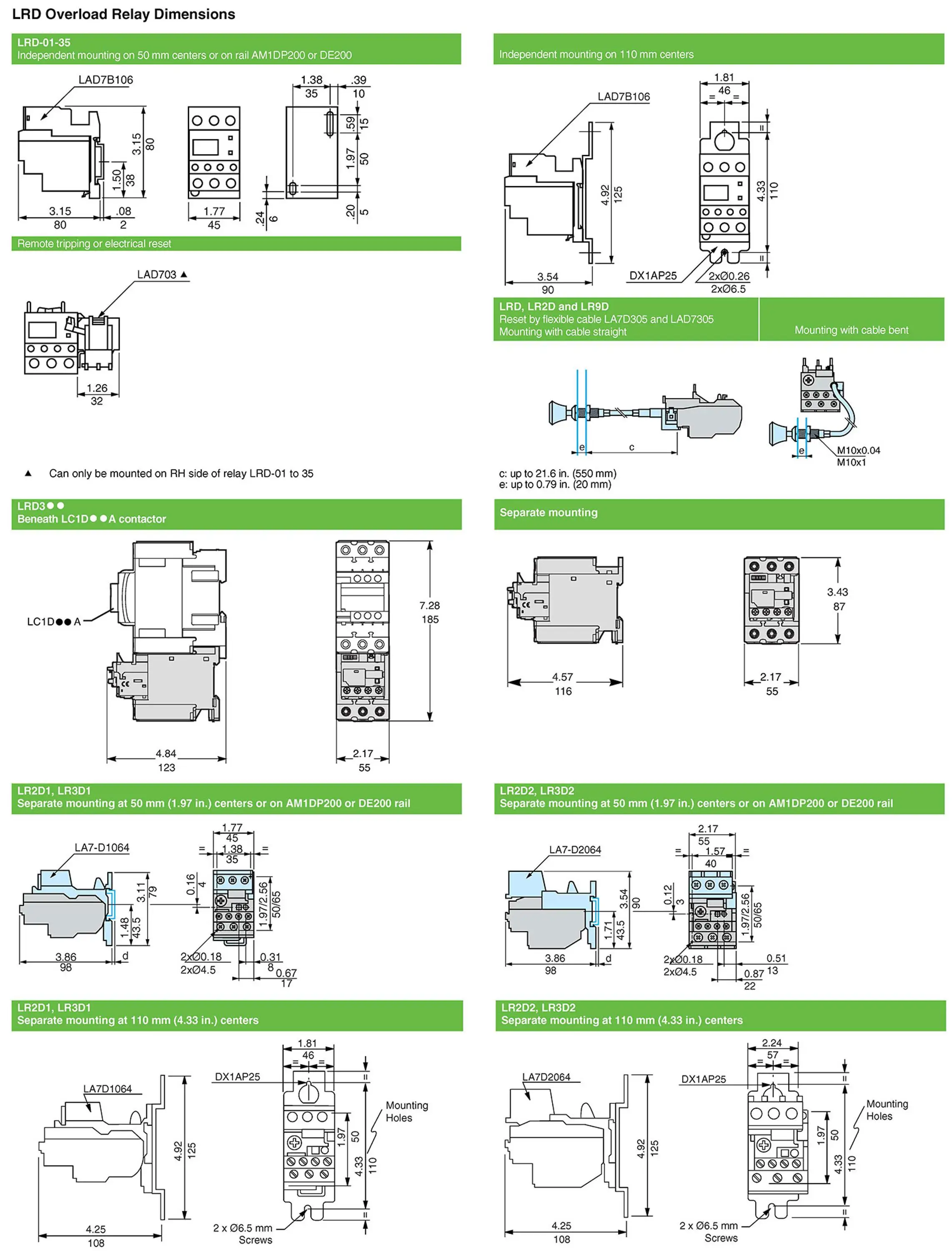 LRD07 LRD10 LRD12 LRD14 LRD21 LRD32 LRD33 LRD3353 LRD3363 LRD43 LRD Thermal Overload Relay