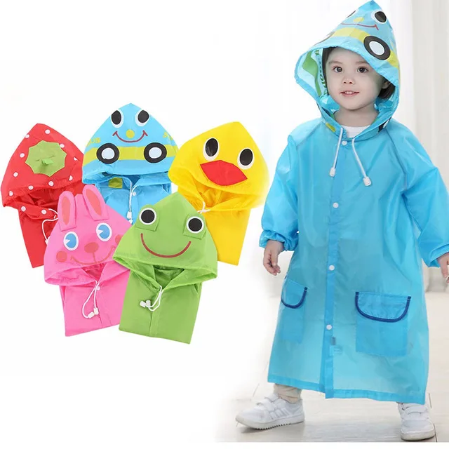

1PC Cartoon Animal Style Waterproof Poncho jas hujan anak Children Rain Coat Hooded Rainwear/Rainsuit Kids Raincoat, Customized