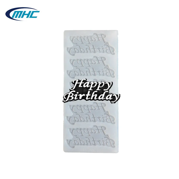 

Happy Birthday transparent cake decorating DIY home make Silicone Chocolate mold, Pantone