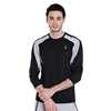 Low price elastic rib knit cuff sporty black football jersey shirt