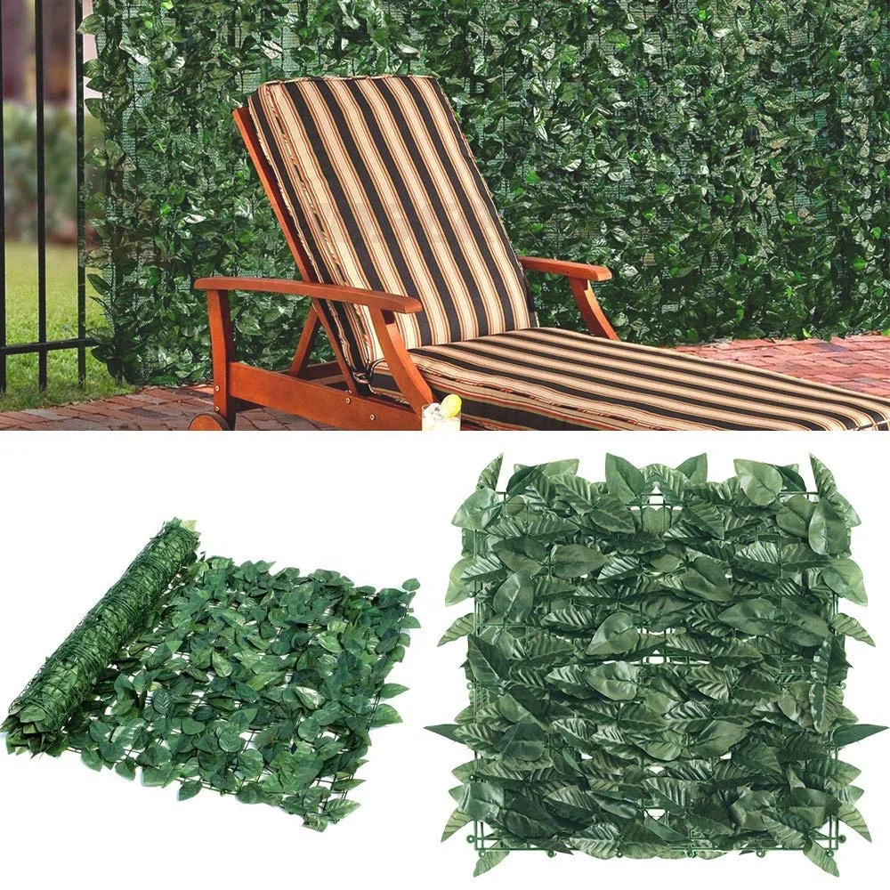 

Wholesale Price Artificial Faux Ivy Privacy Fence Screen Leaf Vine Wall Decoration, Dark green , light green