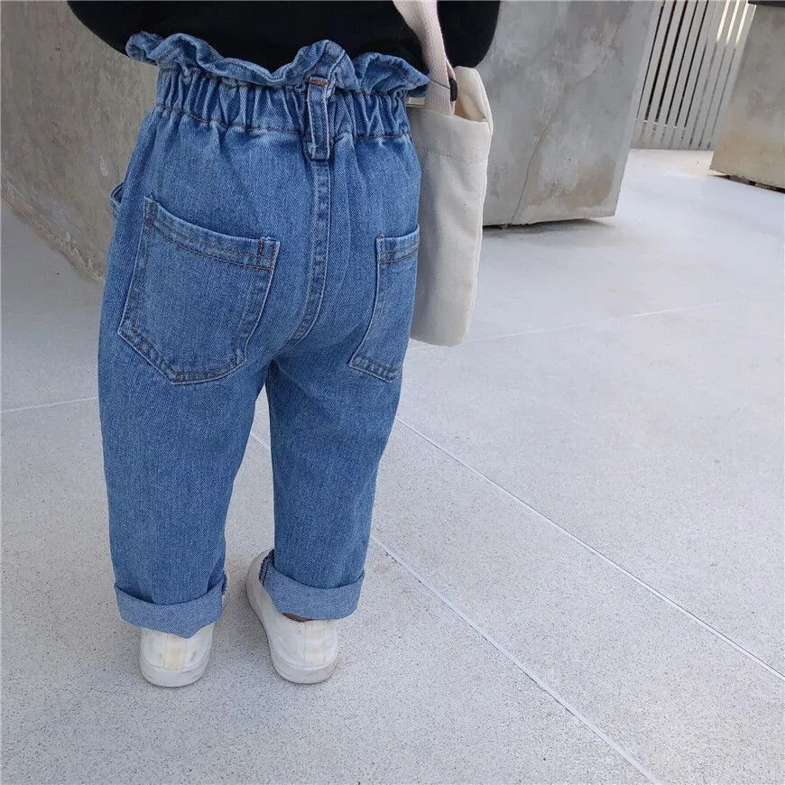 Wholesale Latest Blue Balloon Jeans For Girls Kids High Waist Jeans ...