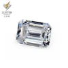 Wholesale Emerald cut rectangle shape G or H color grading machine heating moissanite could get pass diamond tester