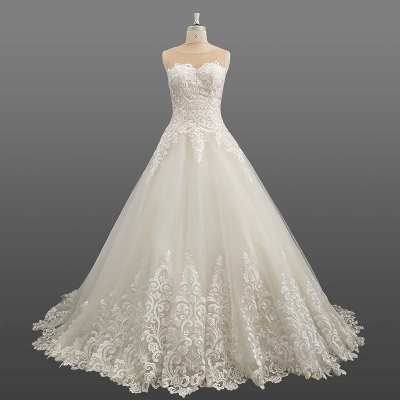 Elegant Lace Wedding Dress Bridal Gown Sleeveless Alibaba Factory Made ...