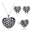 fancy bridal wedding heart shape lovely paved cubic zirconia earing and necklace sets jewelry