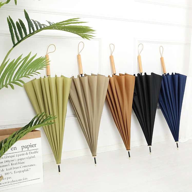 custom printed umbrella wooden handle umbrella for gift