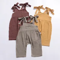 

Lovely Babies Linen Rompers Wholesale Plain Baby Romper Girl Harem Romper M90314