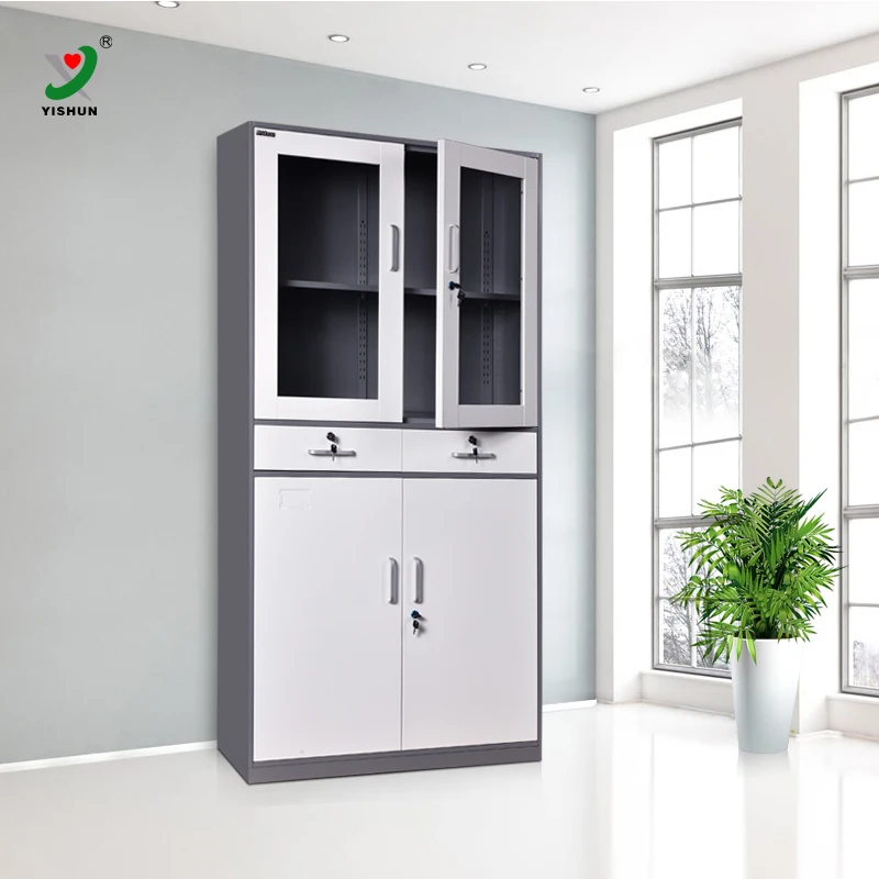 Factory Price Tall Thin Metal Double Door Storage Cabinet With