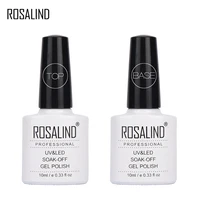 

Rosalind wholesale 10ml soak off nail polish base coat and top coat UV LED gel polish top coat for gel lacquer