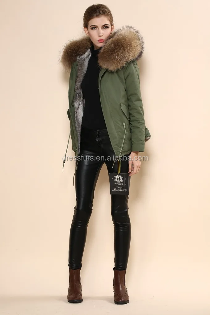 manteau femme col vraie fourrure parka femme capuche vraie fourrure