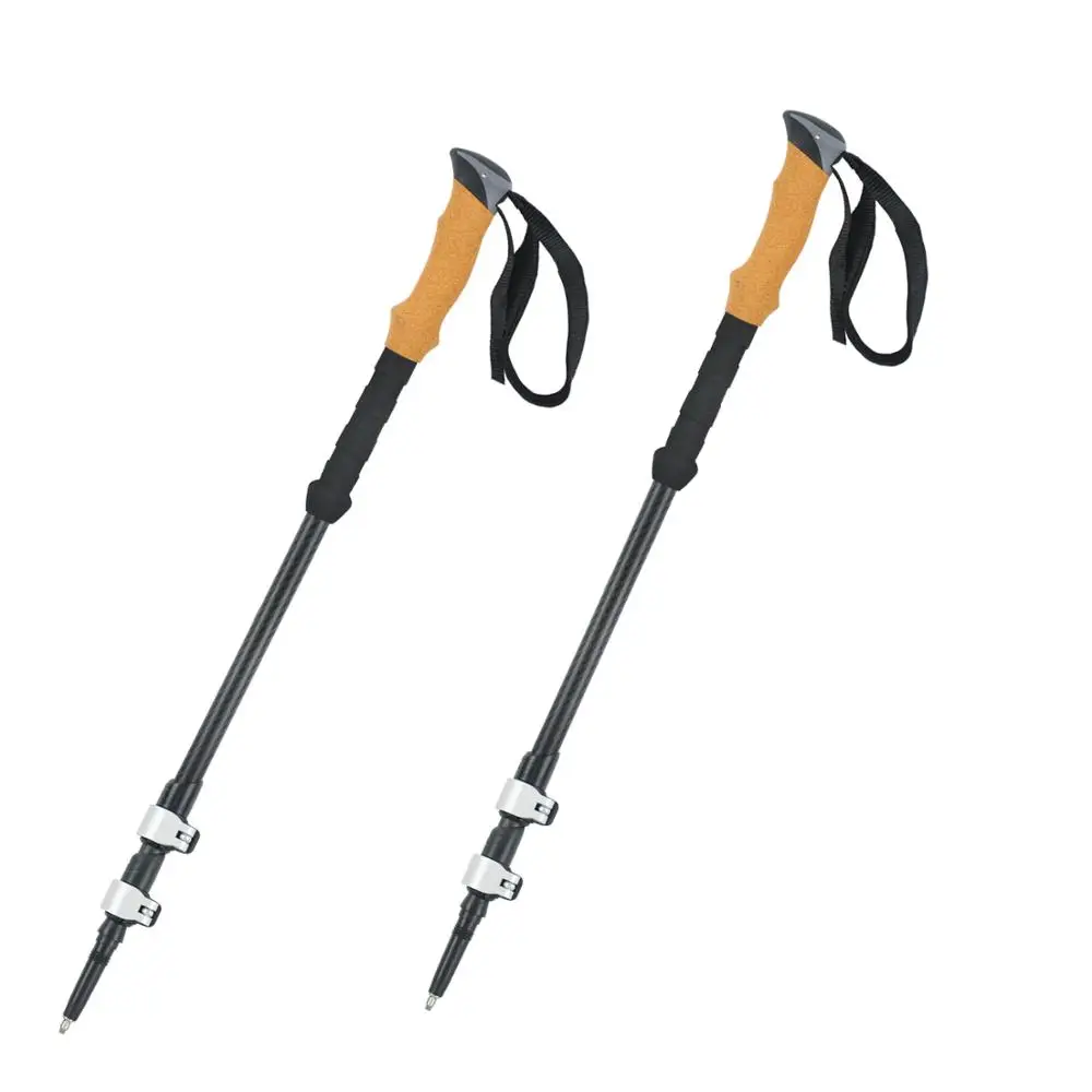 
Wholesale foldable telescopic nordic hiking canes and cork handle walking stick trekking trail poles aluminium 