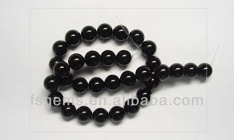 Wholesale Natural Black Onyx Agate Beads Smooth Ball Loose Jewelry
