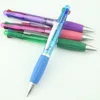 4 colors ball pens with 4 refills inside metal clip grip for school office use