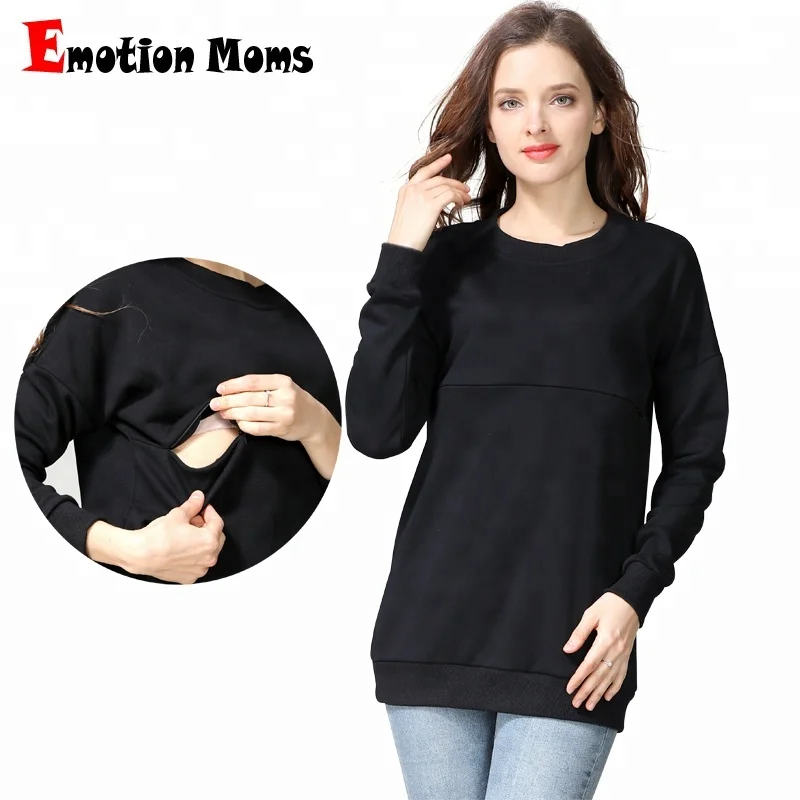 

2018 New Emotion Moms Europe Size Fall Women Breastfeeding Jumper Lactation Clothes Maternity Sweater