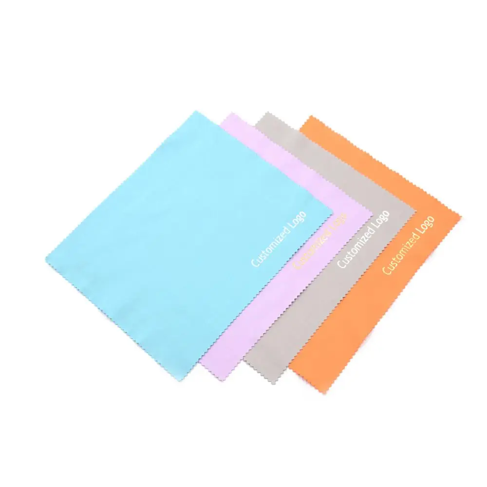 

Custom simple style screen printing logo eye glasses cleaning cloth, Black
