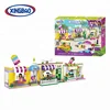 DIY plastic 3D shopping center model big blocks for kids girl