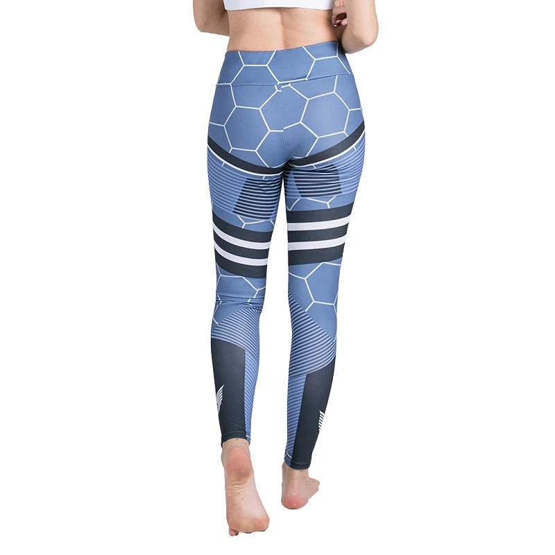 

Fashion Casual Printed Athleisure Long Yoga Pants, Blue,white,customized upon request