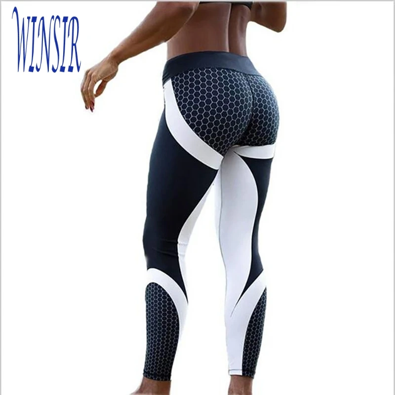 

Custom Sublimated Printed Honeycomb Workout Sports Pants High Waist Compression booty enhancer fitness yoga Leggings for women