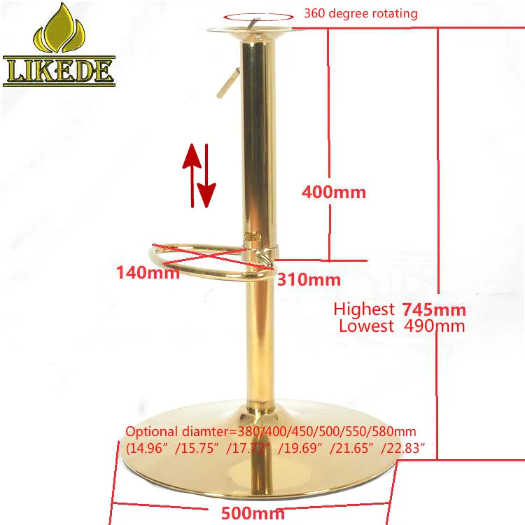 High Quality Gold Color Height Adjustable Metal Bar Stool Legs Bar Stool Base On Sale Buy Bar