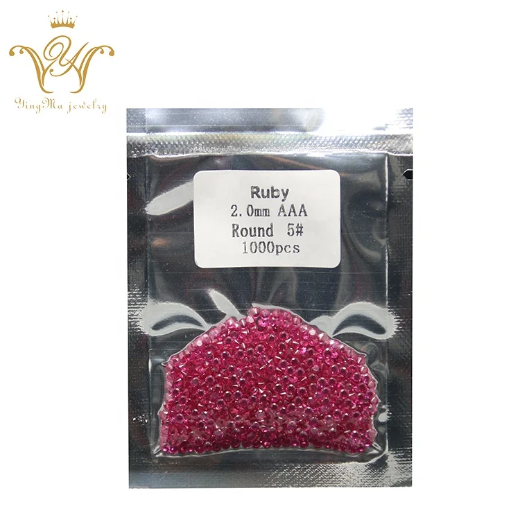 

Ruby rose color 2mm synthetic corundum gemstone