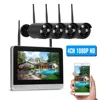4CH 1080p 12 Inch LCD Monitor NVR Kit Wireless Security Camera System with 4PCS 2.0MP 1080p WiFi Outdoor camera