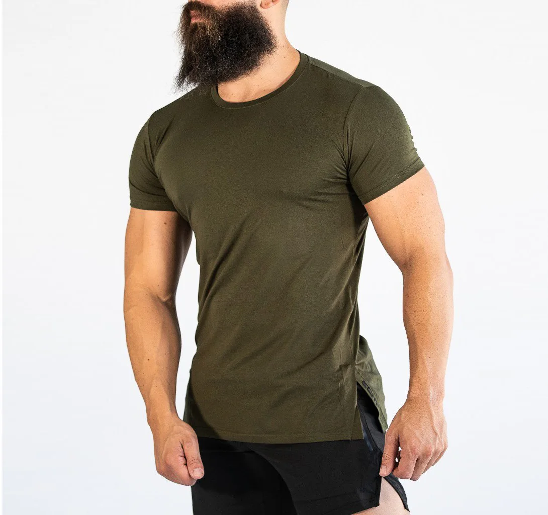Factory Custom Made Muscle Fit Short Sleeve Gym Clothing Mens T Shirts Short Sleeve Gym Clothing Mens T Shirts