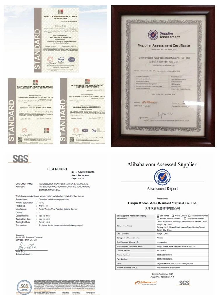 Wodon welding surfacing chromium carbide overlay steel plate and sheet