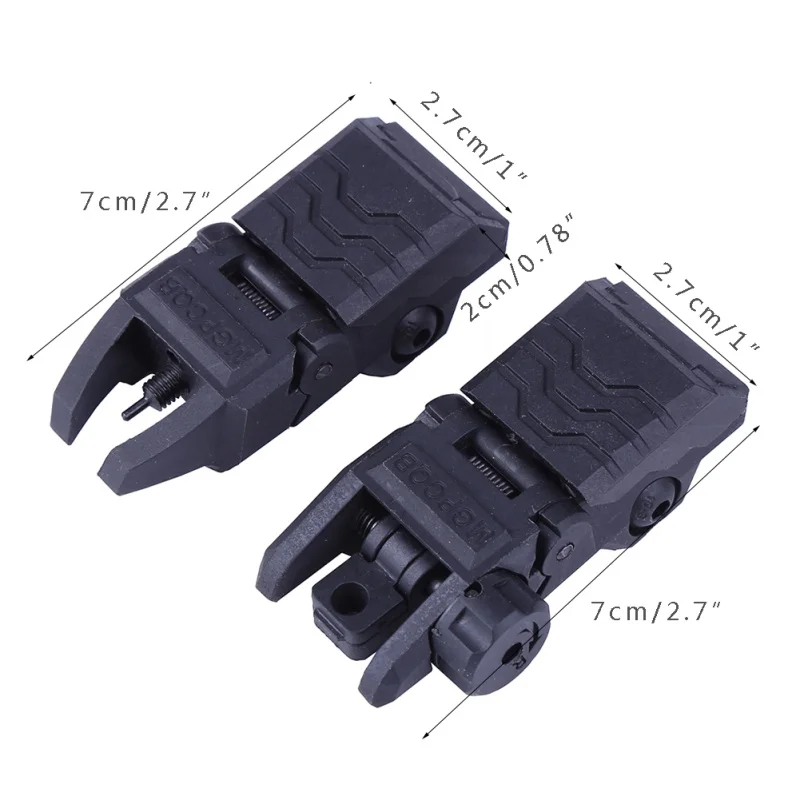 

AR 15 parts Low Profile Tactical Flip Up Front Rear Sight Folding ar15 sight for rifle hunting Accessories, Black